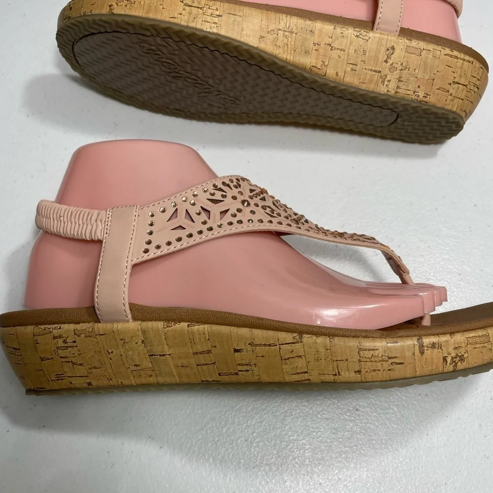 Womens Skechers Luxe Foam Elegant Pink Sandals Size 9 SB-